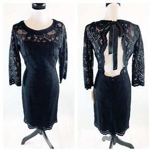 NWT Nicole Miller New York Open Back Black Dress